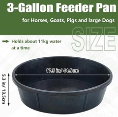 5 Pcs Rubber Feed Pan 12 Quart/ 3 Gallon Utility Horse Feed Bucket Rubber Bowl C