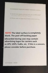 4×6 fanfold Thermal Labels 6000ct UPS
