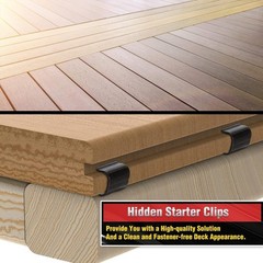 Start Clips – Universal Hidden Fasteners for Composite Decking (36 Pack, Black)