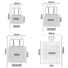 RF Coaxial Attenuator N Type Male to Female 10W 30W 50W 100W 1-40dB 3GHz 50 ohm