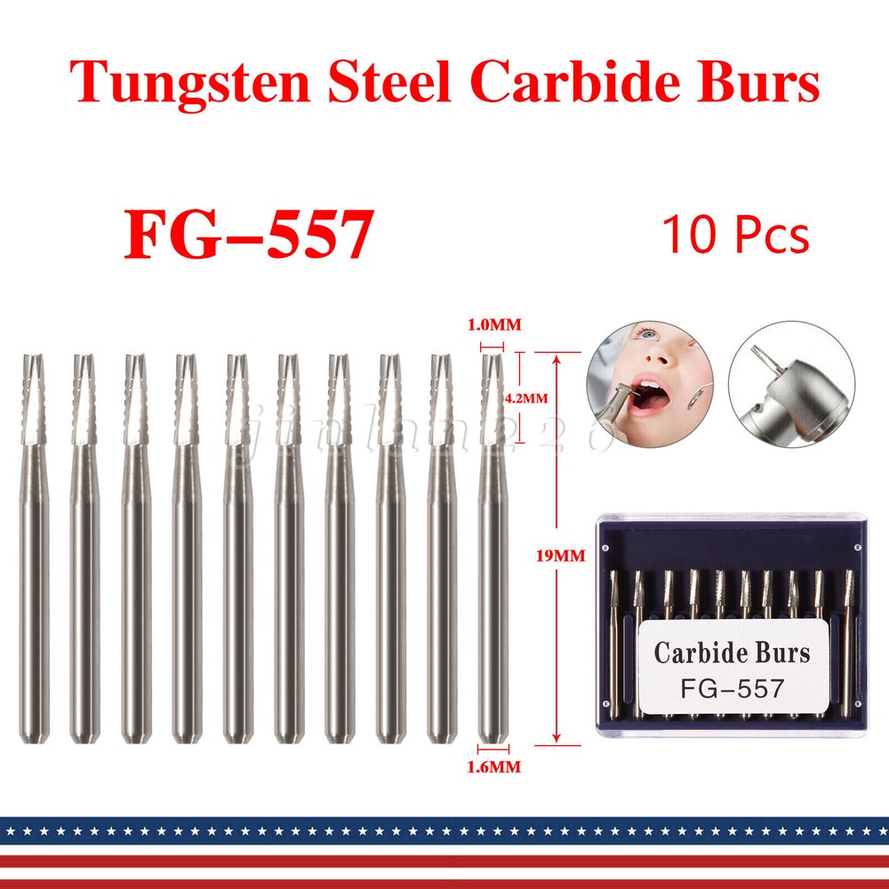 557 557L Burs Dental Carbide Bur FG For High Speed Handpiece / Surgical Burs