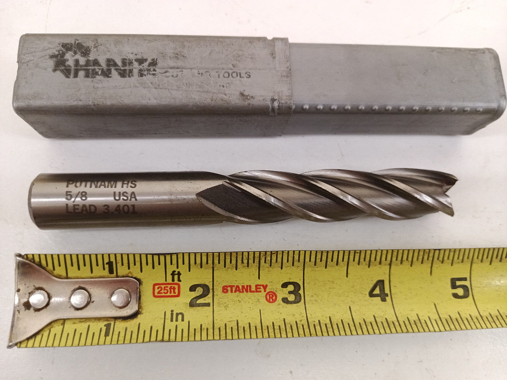 Putnam 5/8 endmill 4 flute HS LD-3.401 4.675 OAL 2.600 LOC