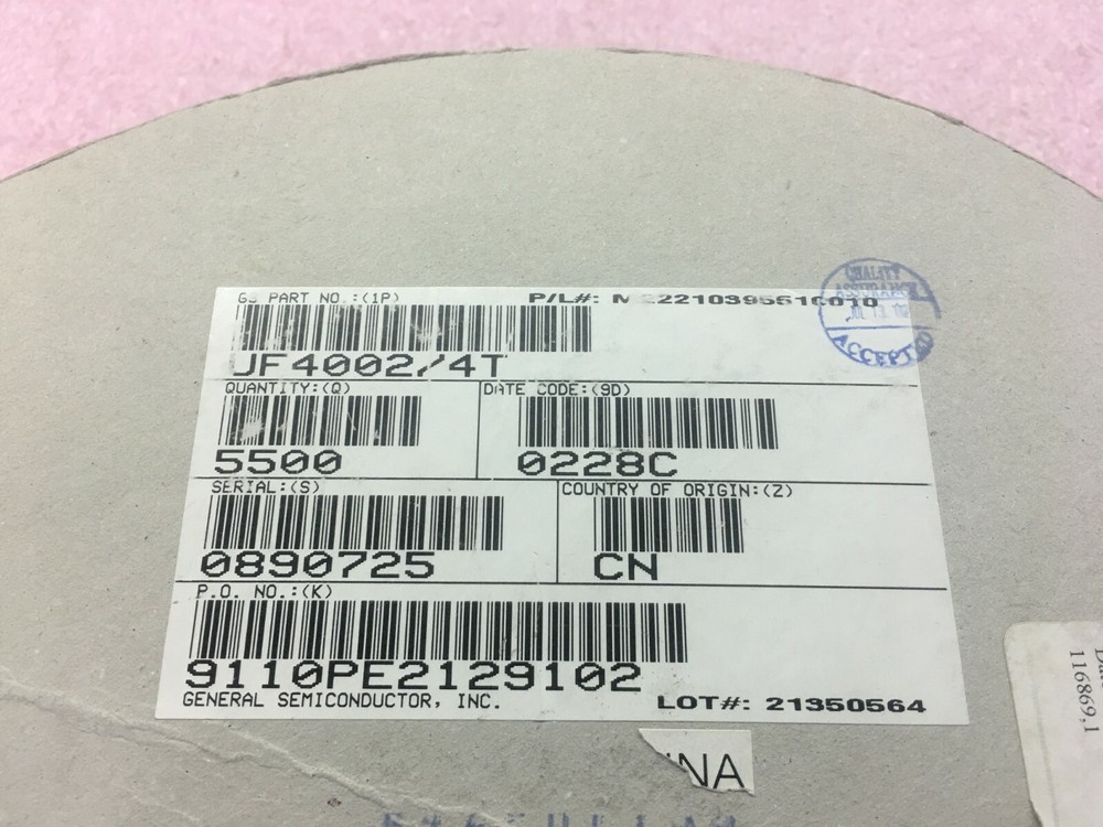 (500 PIECE LOT) UF4002, GENERAL SEMI DIODE GEN PURP 100V 1A DO204AL