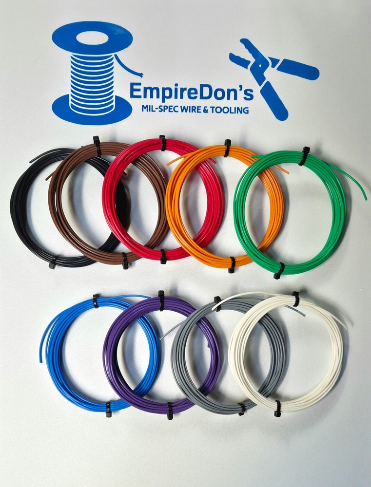 20 AWG Mil-Spec Wire Teflon (PTFE) Stranded Silver Plated, Wire Kit 135 ft