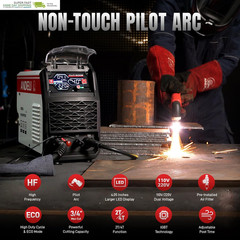Non-Touch Pilot Arc&High-Frequency Plasma Cutting Machine，3/4 Inch Clean Cut，4.0