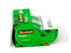 12-Rolls Scotch Magic Tape in Dispenser, 3/4 x 300 Inches, Matte Clear.