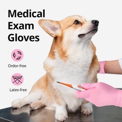 SwiftGrip Nitrile Exam Gloves, 4 Mil, Large, Cherry Blossom, 50 Count