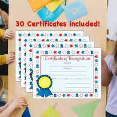 SHAPES ETC. 30pcs Certificate of Recognition Certificates 11inx8.5in Colorful…