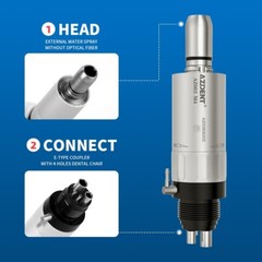 Dental Low Speed Handpiece Air Motor 4 Hole Gear Ratio 1:1 Direct Drive 20000RPM