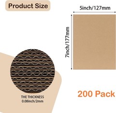 5×7 Corrugated Cardboard Sheets Set of 200, Flat Card Boards Inserts for Craf…