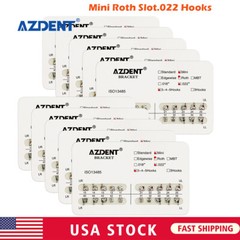 50 kits AZDENT Dental Orthodontics Brackets Brace Mini Roth Slot.022 Hooks 3-4-5