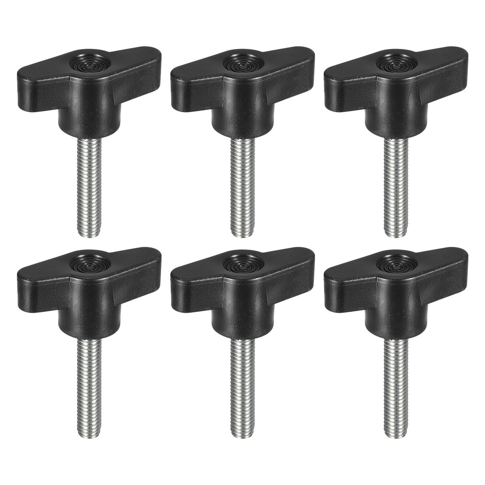 6Pcs Metric Carbon Steel Clamping Screw Knob T Shaped Thumb Screws M6 x 30mm