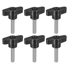 6Pcs Metric Carbon Steel Clamping Screw Knob T Shaped Thumb Screws M6 x 30mm