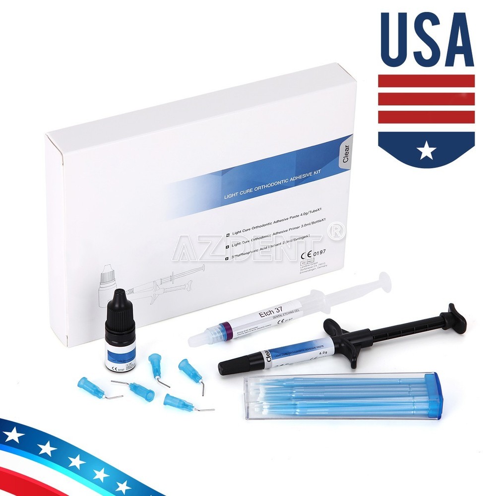 Dentex Dental Orthodontic Light Cure Adhesive Kit Bonding Glue Clear/Blue