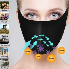 3D Adult Unisex Respirator Black Face Mask Cover Washable Reusable High Quality
