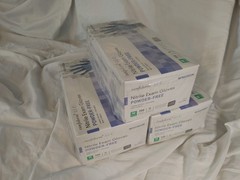 3 Boxes – McKesson 200 Ct Confiderm Nitrile Exam Gloves Powder-Free Medium Blue