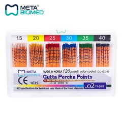 META GUTTA PERCHA POINTS .04 SPECIAL TAPER #15-40 COLOR CODED 60/BOX DENTAL