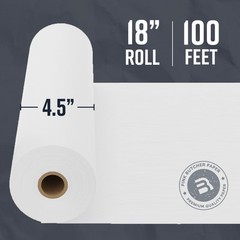 Rollo De Papel De Carnicero Blanco Kraft – Rollo De Papel Blanco De 18 Pulgadas