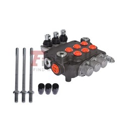 Hydraulic Monoblock Double Acting Control Valve, 3 Spool，21 GPM, SAE Ports
