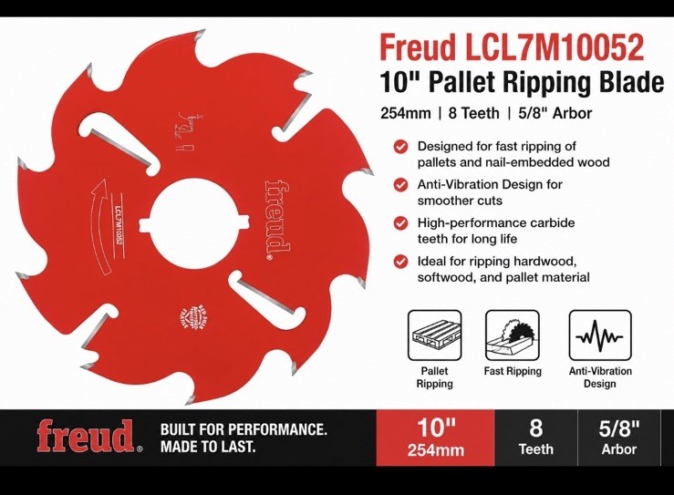 Freud LCL7M10052 254mm(10″) Pallet Ripping Blade- New Item In Sealed Box