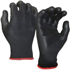 Ultra-Thin Black Work Gloves Polyurethane Palm Coated Nylon Shell 5/10 Pairs