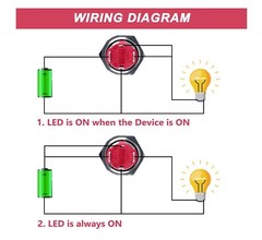 4 Marine Red LED Push Switch Momentary Ring Button Ultra Flush Power Switch 19mm