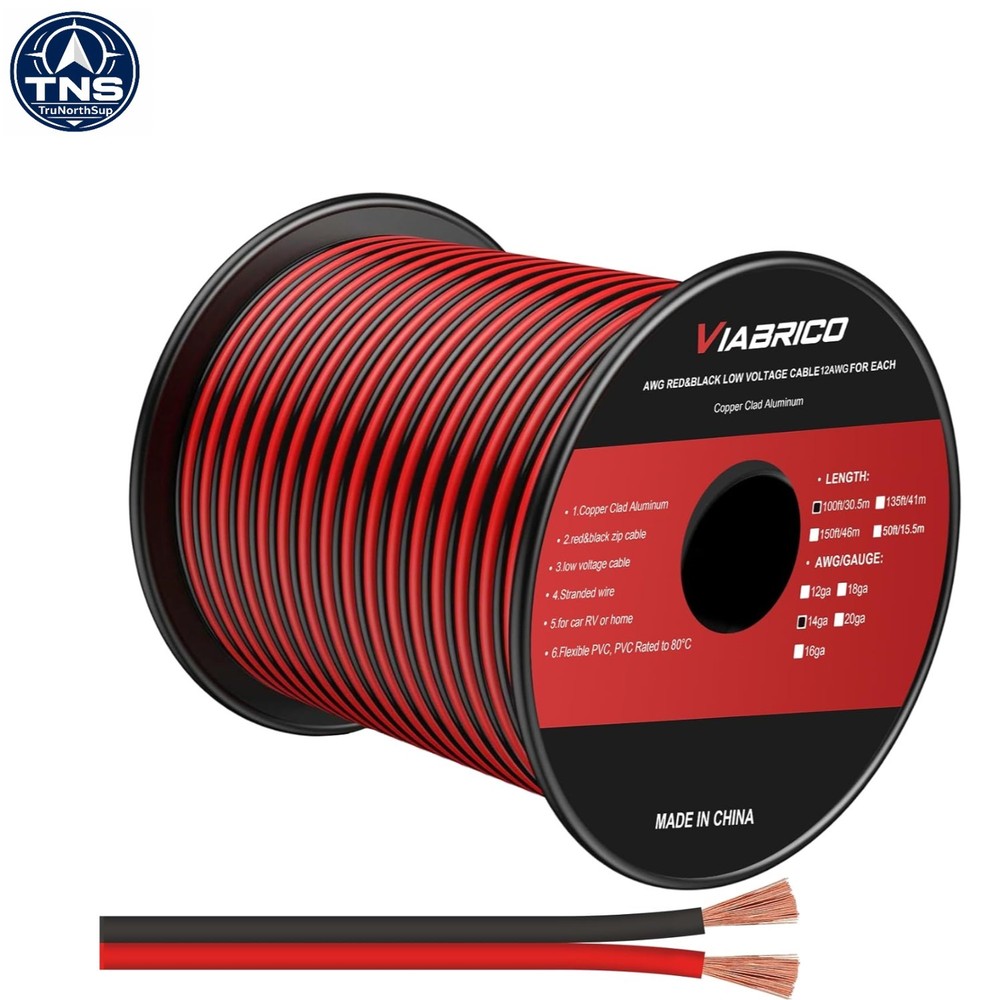 14AWG 100ft Electrical Wire Cable 2 Conductor Red Black Copper Clad Aluminum …