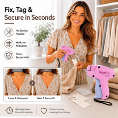 Stitch Gun for Clothes – Handheld Stitch Gun, No-Sew Hemming Tool & Tagging Gun
