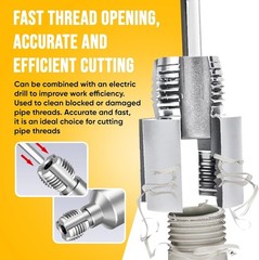 2Pcs Integrated Internal & External Pipe Threading Tool 1/2”&3/4” Water Pipe