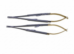2pc set Hu-Friedy Castroviejo Needle Holders 7″ 18cm NH5024SiM NH5024RC Surgical