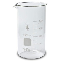 1000ml Beaker, Tall Form, 3.3 Borosilicate Glass, Double Scale, 1000ML