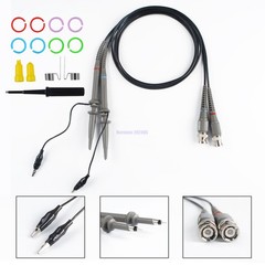 2pcs Oscilloscope Probe Scope Clip Test Cable Lead Kit 1X /10X BNC For P6100
