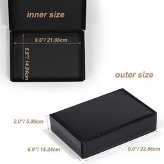 9X6X2 Black Small Shipping Boxes, 20 Packs Corrugated Cardboard Mailer Boxes for