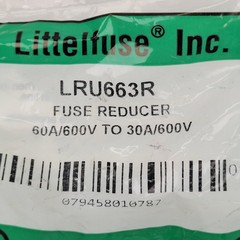 Littelfuse LRU663R Fuse Reducer, 60A/600V To 30A/600V – NEW