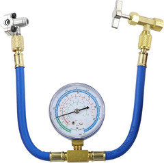 R290 and R600A Charging Hose and Gauge Set with Can Tap and BPV31 Bullet Piercin
