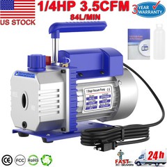 3CFM 1/4hp Air Vacuum Pump HVAC/Auto AC Refrigerant Charging Manifold Gauge Set