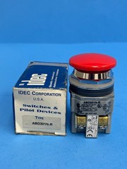 IDEC ABD301N-R, 30mm Momentary Red Mushroom Pushbutton, 1NC Contact
