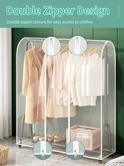 Clear Garment Rack Cover with Zipper Clothes Hanging Rack Cover Dustproof Wat…