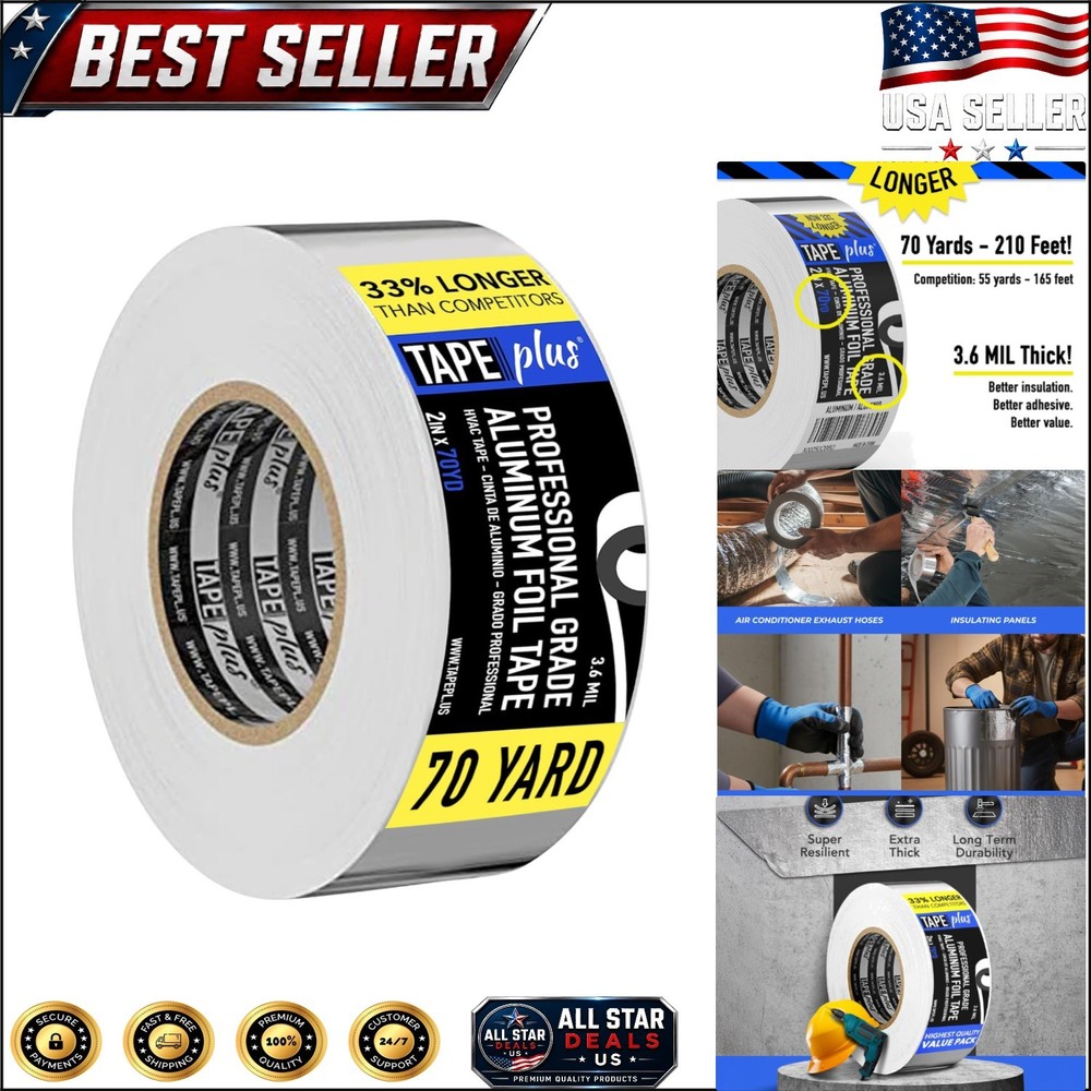 2″ x 70 yd Aluminum Foil Tape – Durable Sealing Solution for HVAC Insulation