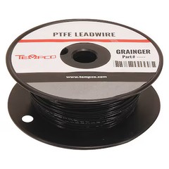 Tempco Ldwr-1062 High Temp Lead Wire, Ptfe, 16 Awg, Black, 100 Ft