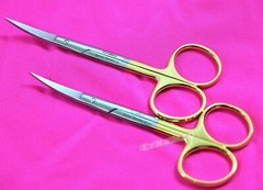 NEW 5 EA Premium GERMAN TC Iris Scissors 4.5″ Curved Surgical Dental Instruments