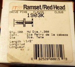 4 Boxes of 100 RAMSET 1903K – 1/2″ CONCRETE DRIVE PINS Red Head POWDER FASTENERS