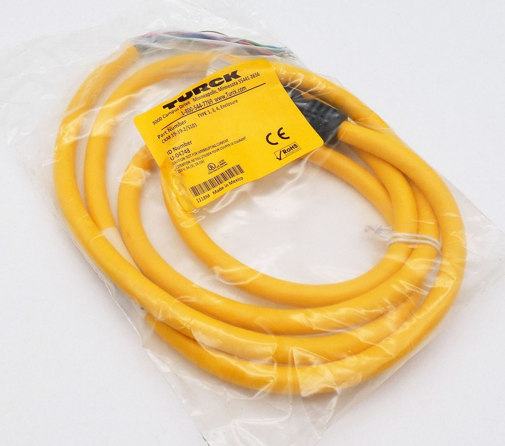 Turck CKM 19-19-2/S101 U-04748 150V 9A (3) 2A (16) Line Yellow -Unused-