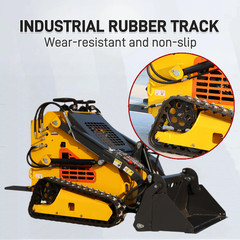 Mini Skid Steer Loader 24HP 4-in-1 Bucket 3-Stage Pump Hydraulic System Pick Up