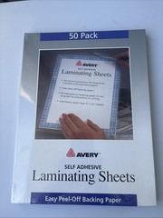 Avery Self Adhesive Laminating Sheets 50 Pack Brand New Sealed Clear