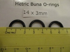 14mmID x 20mm OD x 3mm thick O-ring. Buna-70. Quan 3.