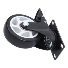 4 Pcs 4 In Swivel Caster Wheels 2200Lbs Heavy Duty With Brake And White Hubs