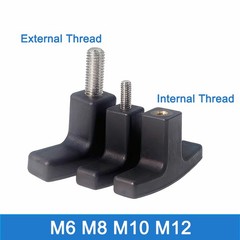 M6 M8 M10 M12 Plastic Tee Wing Knob T-Shape Clamping Thumb Screw Hand Grip Bolt