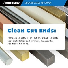 Sandbaggy 1/2″ x 12″ Square Steel Key Stock – Exact Dimensions – Clean Cut Ends