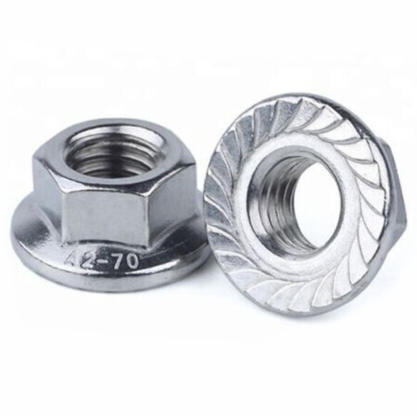 M6-1.0 – Qty 2,000 – Serrated Hex Flange Lock Nuts DIN 6923, A2 Stainless Steel